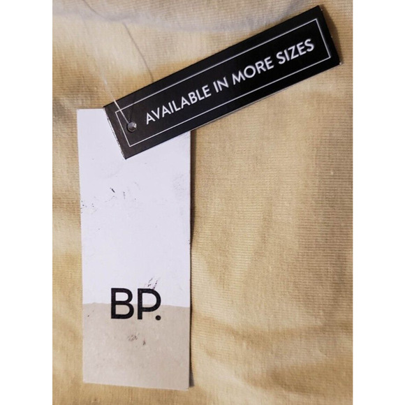 BP Crop Top XS Beige Tan Stretch Scoop Neck Long Sleeve Top - Picture 5 of 5
